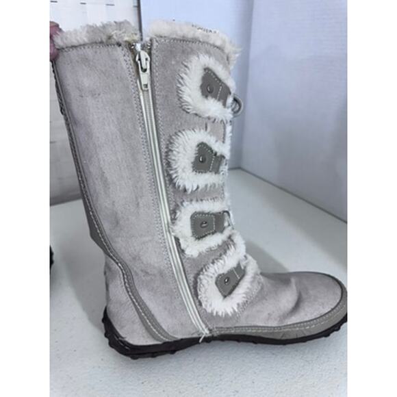 "U.S. POLO" Women's Faux Suede & Faux Fur Lined Lace Up Gray Boots Size 9.5 - Picture 7 of 16